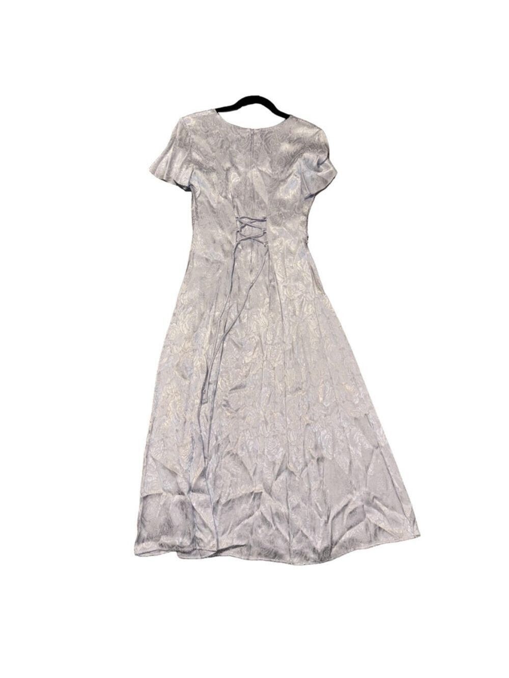 Vintage Ice blue satiny dress. Maxi . The brand is Jodie California USA Sz 6 - Picture 3 of 11